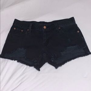 Levi black denim shorts